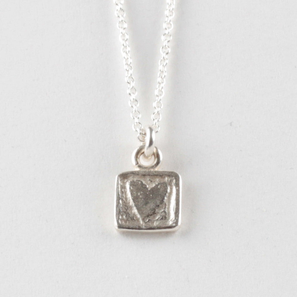 Heart Tile Pendant - Silver