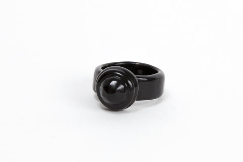 Coloured Cocktail Ring - Black