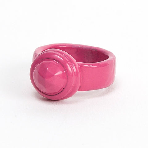 Coloured Cocktail Ring - Pink