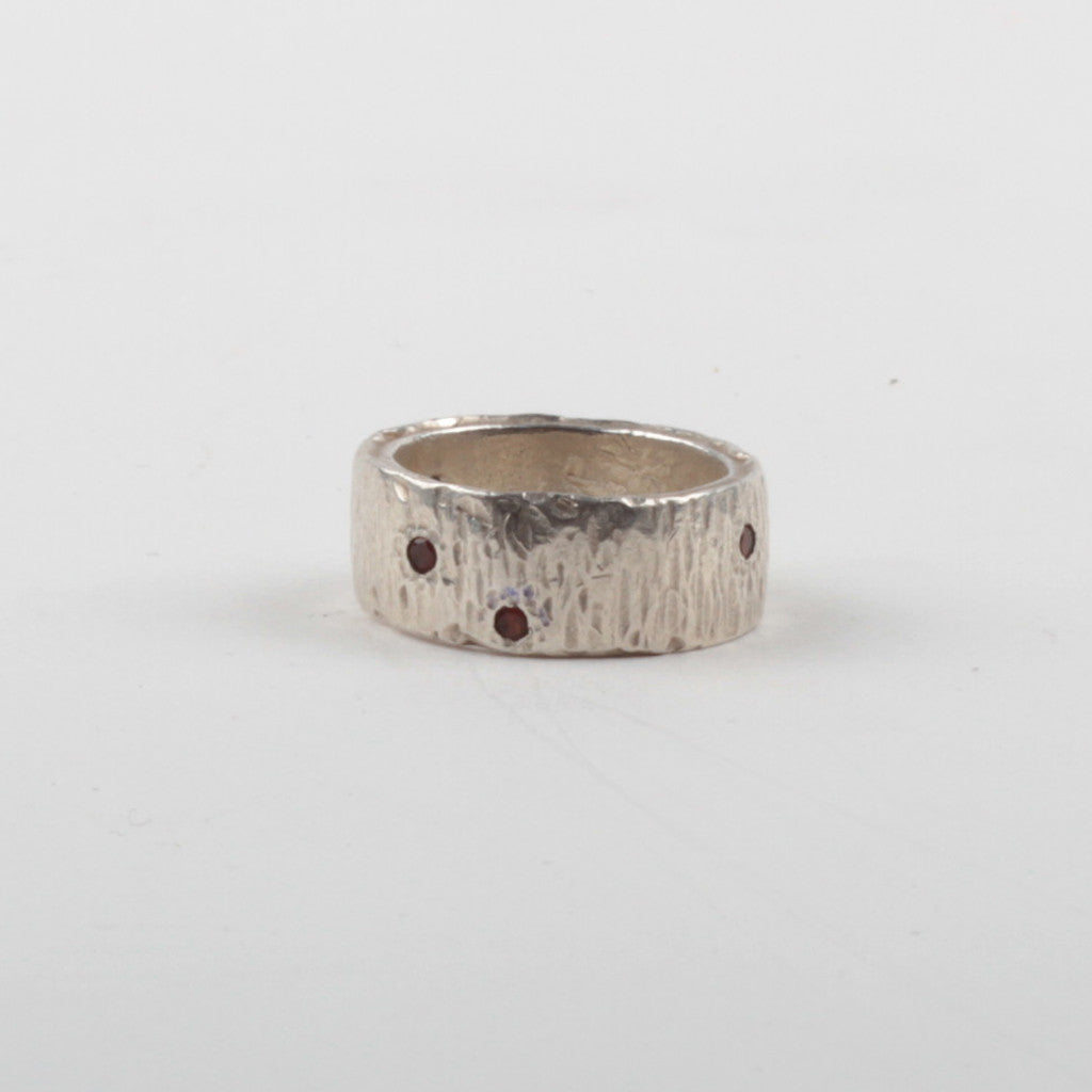 Forged Stone Ring - Garnet
