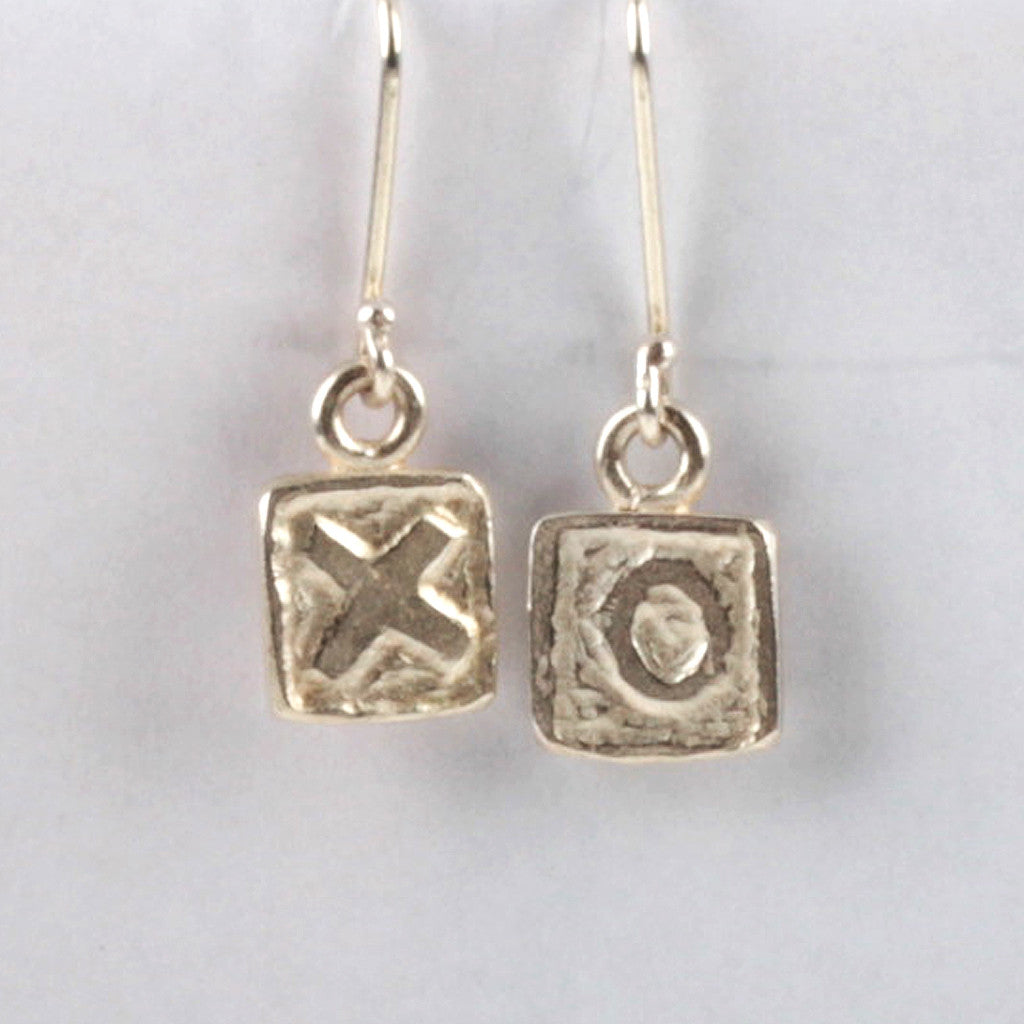 XO Tile Earrings - Silver