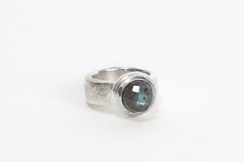Silver Top Cocktail Ring - Labradorite