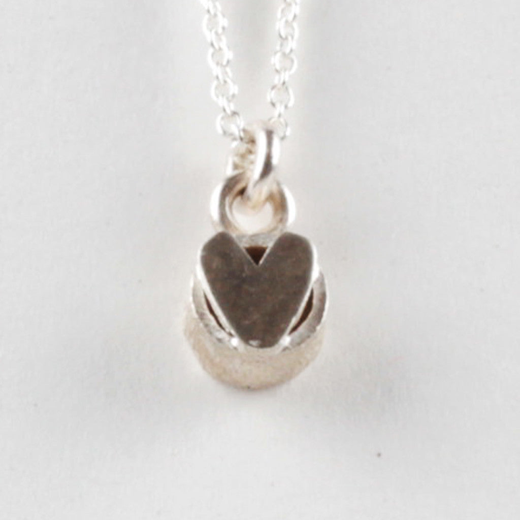 Heart On Top Pendant - Silver